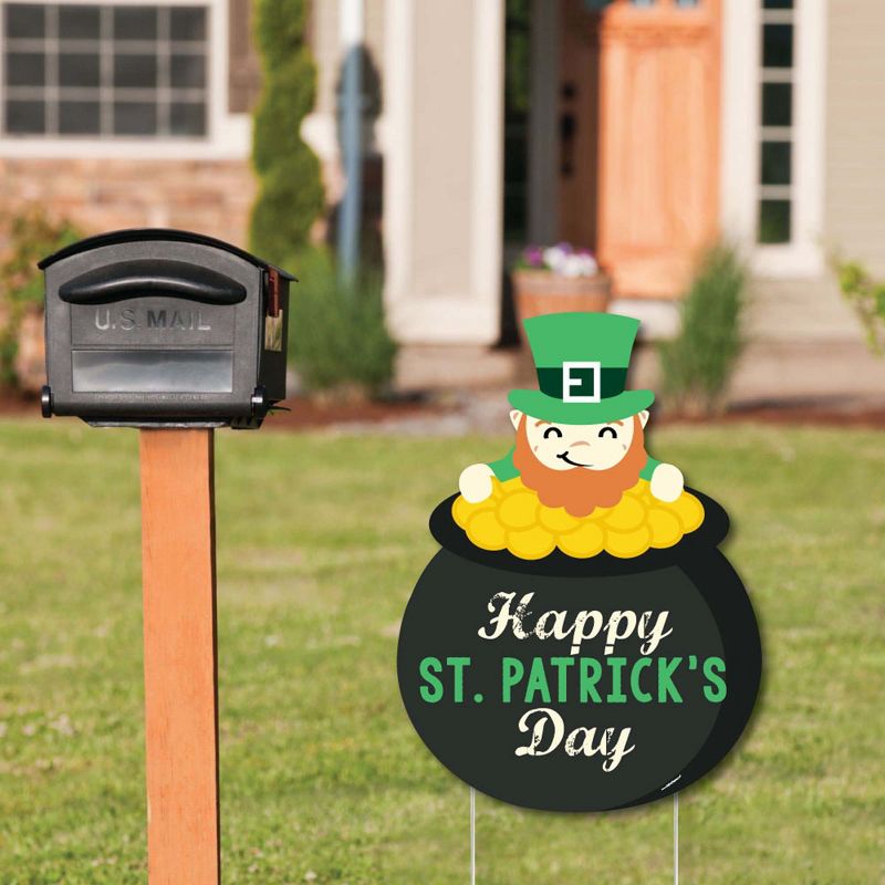 Big Dot of Happiness St. Patrick's Day - Party Decorations - Saint Paddy's Day Party Welcome Yard Sign, 2 of 9