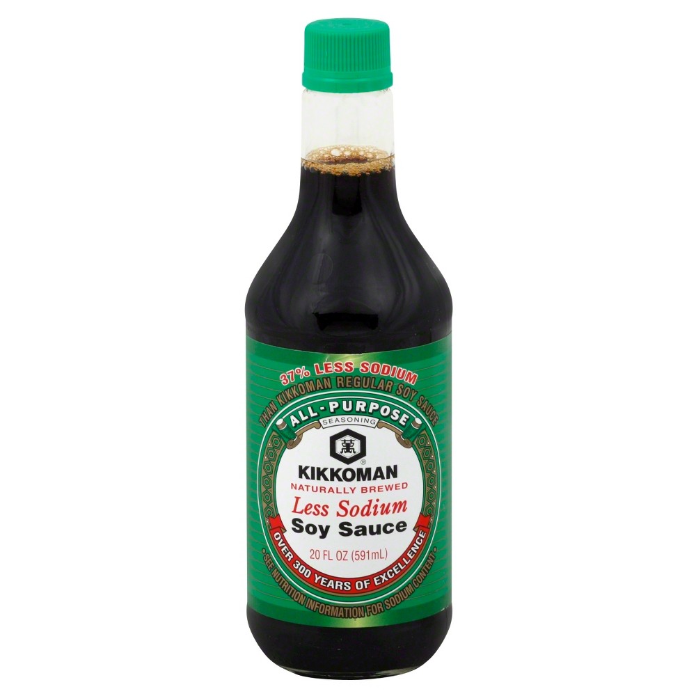 Kikkoman ALL-PURPOSE SEASONING TRADITIONALLY BREWED LESS SODIUM SOY SAUCE, SOY