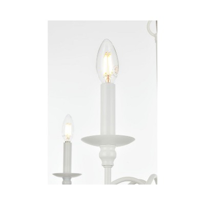 Elegant White Iron 36" 6-Light Dimmable Chandelier