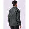 INSPIRE CHIC Men's Peak Lapel Double-Breasted Business Stripe Blazers - 3 of 4