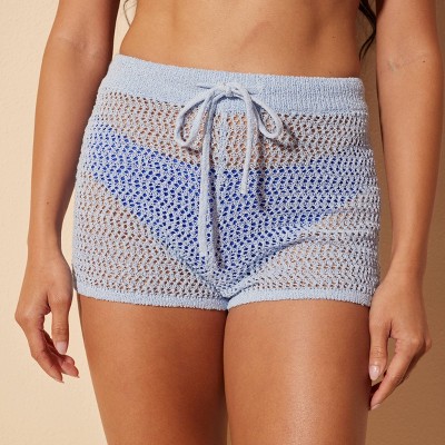 Shade & Shore Women's Knit Cover Up Shorts - Shade & Shore™ Blue M — фото 7