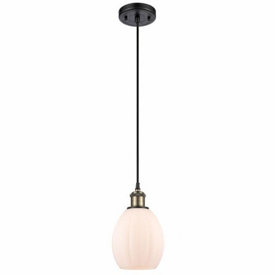 Eaton - 1 Light Cord Hung Mini Pendant In Industrial Style-9.5 Inches Tall and 6 Inches Wide