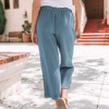 Amaryllis Women's Drawstring Wide-Leg Crop Pants Lightweight Relaxed Fit Versatile Everyday Style with Pockets - 3 of 4