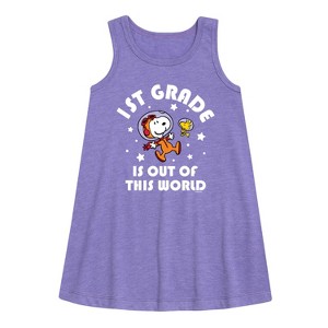 - Peanuts - 1st Grade Is Out Of This World Graphic Sleeveless Aline Dress - 1 of 4