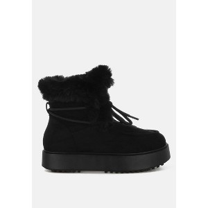 Bunting Faux Fur Collar Flatform Boots - 1 of 4