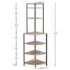 CAVINAS Bookcases for Living Room 4 Tier Asymmetrical Shelf Design Bookcase Display Storage Shelf with Rustic Wood - 4 of 4