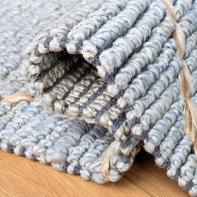 Handmade Blue Flat Woven Rectangular Area Rug, 3' x 5'