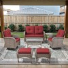 Belord Outdoor Patio Furniture Set with Glider Loveseat, Gray Wicker Deep Seating Patio Swivel Rocker Glider Chairs and Rattan Coffee Table - 3 of 4