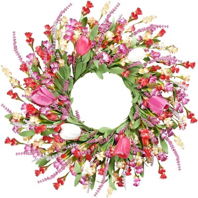 Luupatchy  Mixed Flower Wreath for Door, Home, Wall, Halloween, Christmas Decor