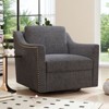 NicBex Cotton Linen Swivel Accent Chair,Upholstered Swivel Living Room Chair with Brass Nail Decorative Arm,Accent Chairs for Living Room - 2 of 4