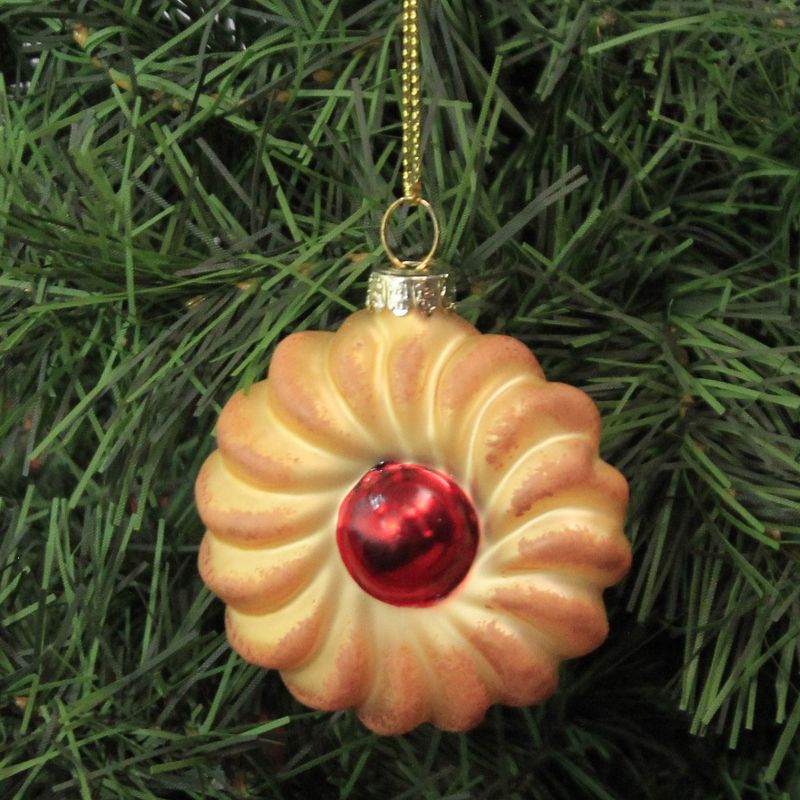 Cody Foster 2.5 Inch Spritz Cookie Christmas Bake Raspberry Linzer Tree Ornaments, 2 of 4