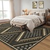 9'x12' Modern Geometric Bedroom Rugs, Washable Non Slip Large Throw Carpet for Living Room, Low Pile Stain Resistant Dining Room Rugs, Brown - 4 of 4