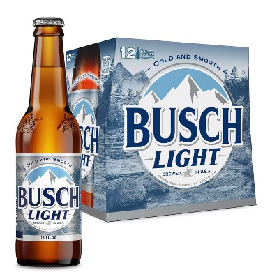 Busch Light American Lager Beer - 12pk/12 fl oz Bottles