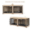 XL Dog Crate Furniture with Two Rooms, Double Dog Cage for Medium & Large Dogs, Wooden Kennel with Removable Tray - Nertpow - 3 of 4