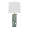 LumiSource Curvo 27" Contemporary Table Lamp Sage Green Ceramic, Gold Metal, and White Linen - 3 of 4