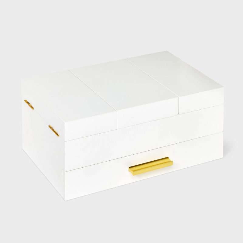 Flip Top with Drawer Jewelry Organizer - A New Day&#8482; White, 1 of 3