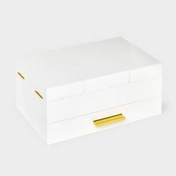 Flip Top with Drawer Jewelry Organizer - A New Day™ White