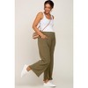 Pinkblush Olive Linen Frayed Hem Crop Maternity Pants - 2 of 4