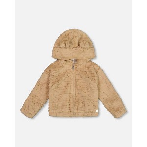 Deux par Deux Girl Faux Fur Hooded Jacket Nougat - 1 of 4