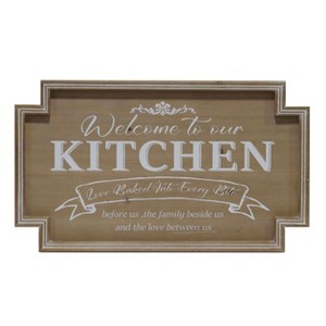 VIP Wood 24 in. Brown Welcome To Our Kitchen Sign - 1 of 2