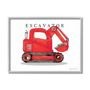 Stupell Industries Red Excavator Truck Traditional Construction Vehicle - 1 of 4
