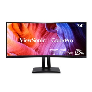 ViewSonic VP3456A 34 Inch UltraWide QHD 1440p Curved Monitor with ColorPro 100% sRGB 14-bit 3D LUT, 100W USB C, HDMI, DisplayPort and USB Hub for - 1 of 4