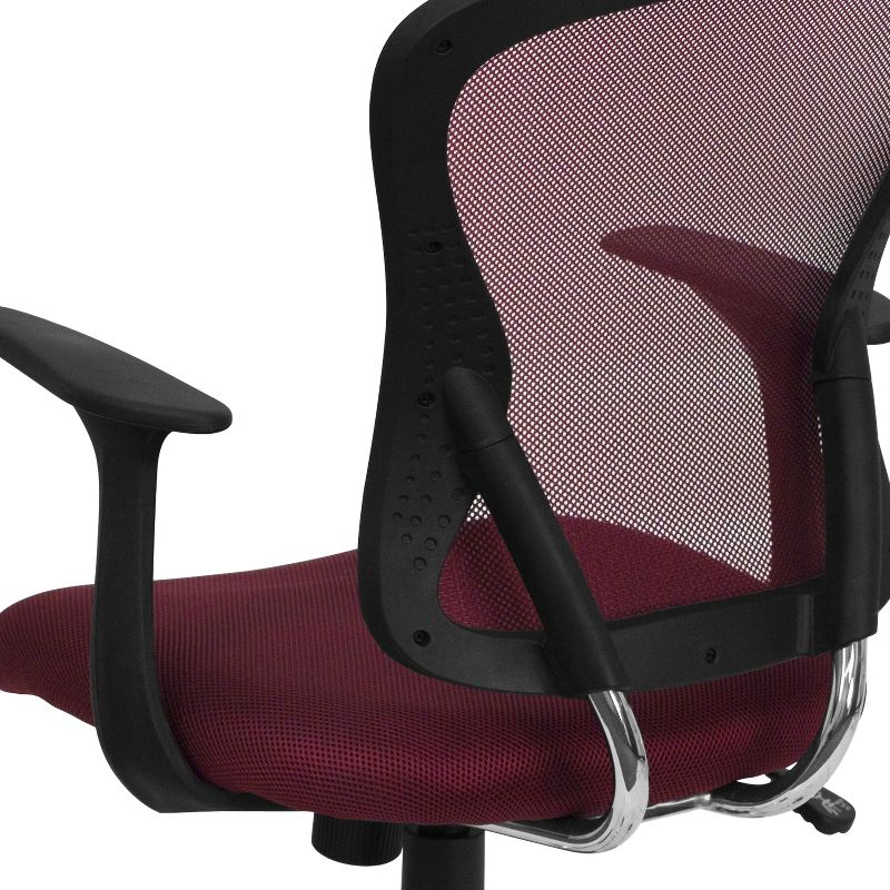 Flash Furniture Mid-Back Mesh Swivel Task Office Chair with Chrome Base and Arms, 6 of 14