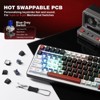 MaseiKar B75 PRO Wireless Mechanical Keyboard,75% Layout ,Hot Swap Gasket Custom Structure,RGB Backlit,Bluetooth/Type-C/2.4G(Blue Grey Switch,Black) - 3 of 4