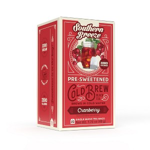 Southern Breeze Cold Brew Sweet Tea Cranberry Iced Tea with Black Tea and Zero Carbs Zero Sugar, 20 Individually Wrapped Tea Bags - 1 of 4