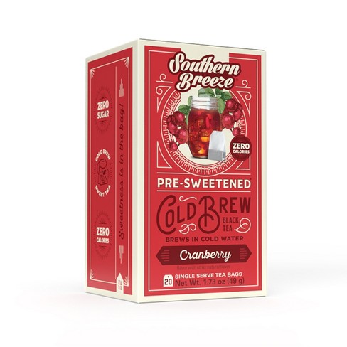 Southern Breeze Cold Brew Sweet Tea Cranberry Iced Tea with Black Tea and Zero Carbs Zero Sugar, 20 Individually Wrapped Tea Bags - image 1 of 4