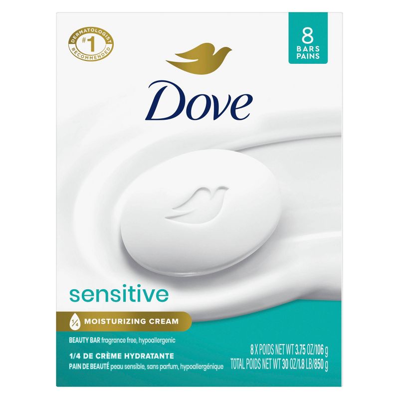 Dove Beauty Sensitive Skin Unscented Beauty Bar Soap - 8pk - 3.75oz each, 3 of 13