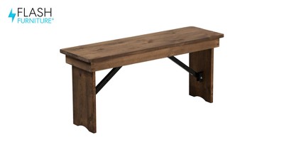 Antique Rustic Solid Pine 40" Folding Farmhouse Bench