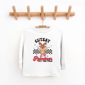 The Juniper Shop Cutest Reindeer At The Pole Toddler Long Sleeve Tee - 1 of 3