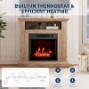 32” Electric Fireplace with Mantel, Freestanding Heater TV Stand with Open Shelf, Remote Control, Adjustable Flame and Temperature for Living Room - 3 of 4
