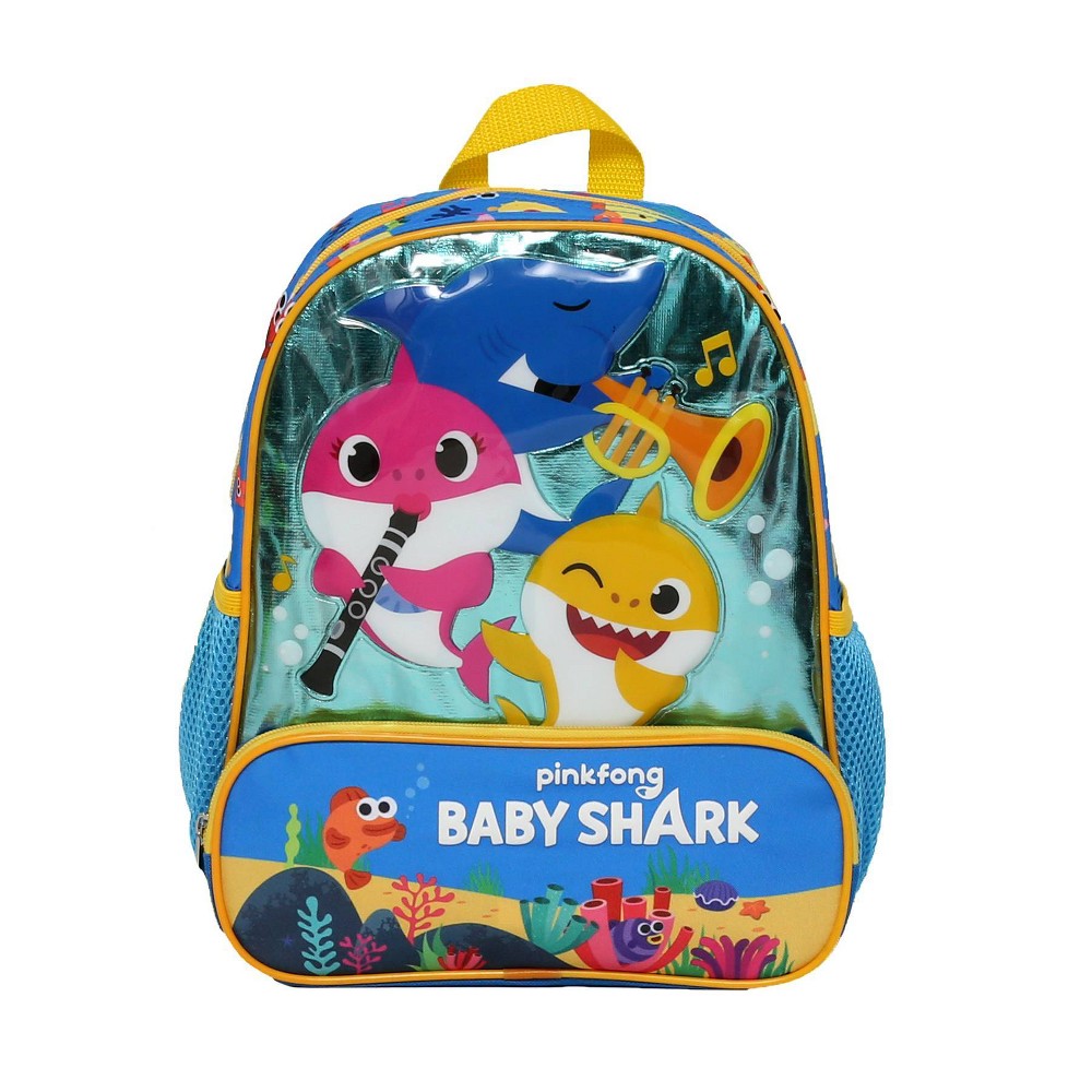 Baby Shark Sea Music Kids' 12" Backpack, Blue