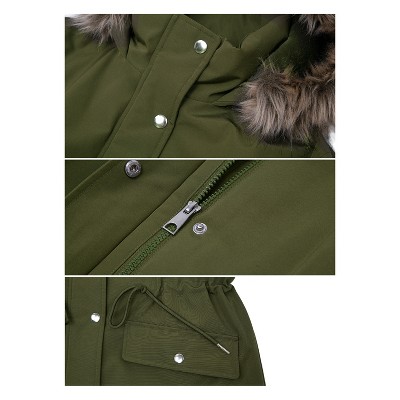 Женские куртки Rokka&Rolla Women's Mini Fur Lined Parka Coat-Olive, size Medium — фото 8