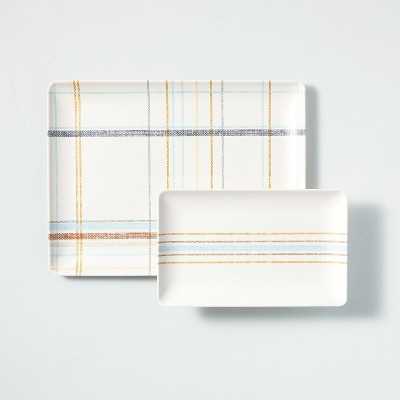 Casual Plaid & Stripes Bamboo-Melamine Serving Tray Set - Hearth & Hand™ with Magnolia