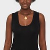 Simulated Leather and Slider Droplet Pendant Necklace - Universal Thread™ Black - 2 of 4