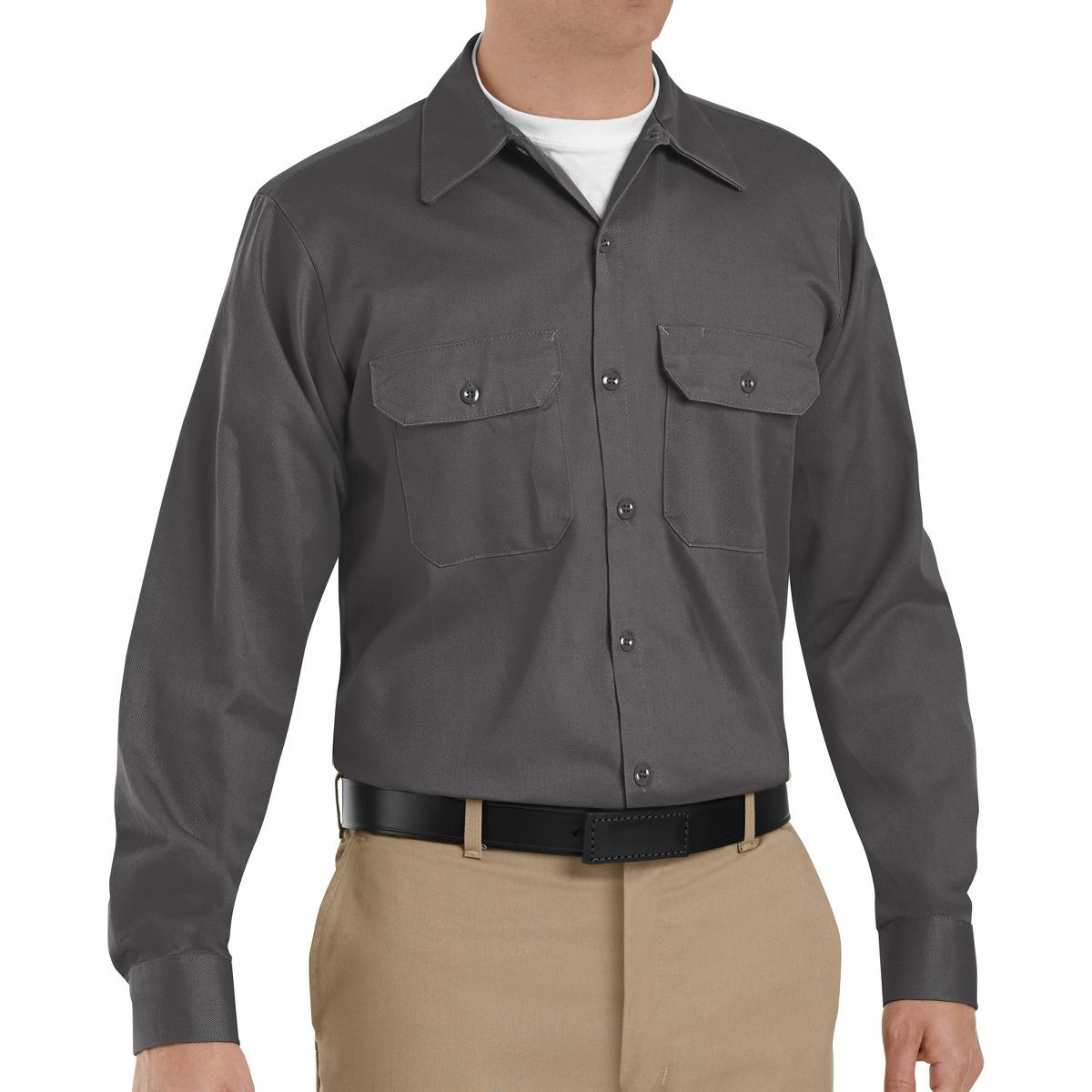 Red Kap Men's Long Sleeve Deluxe Heavyweight Cotton Shirt - thumbnail 3