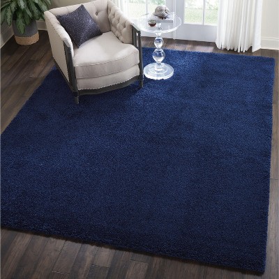 SoCal Inspired Navy Blue Plush Shag Rug 7'10" x 9'10"