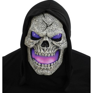 Seasonal Visions Adult Flame Fiend Skull Purple Costume Mask -  - Gray - 1 of 1