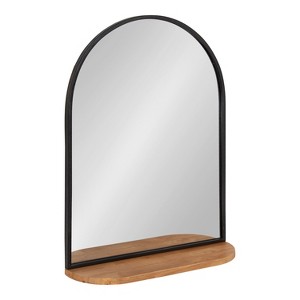 Kate and Laurel Schuyler Arch Wall Mirror with Shelf, 20x28, Brown - 1 of 4