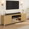 Fluted TV Stand for 80 Inch, Modern Entertainment Center with Storage, Wooden Media Console Cabinet with Fluted Door and Gold Handle - 3 of 4
