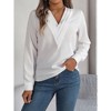Coolmee Womens V Neck Long Sleeve Tops Dressy Casual Fall Shirts Puff Sleeve Loose Tunic Trendy Tops Blouses - 4 of 4