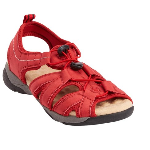 Red wide best sale width sandals