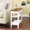 American Heritage 1 Drawer Chairside End Table with Charging Station and Shelves - Breighton Home - 2 of 4