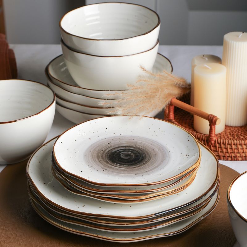 Christian Siriano Luma 16-Piece Dinnerware Set Porcelain, Service for 4,, 4 of 8