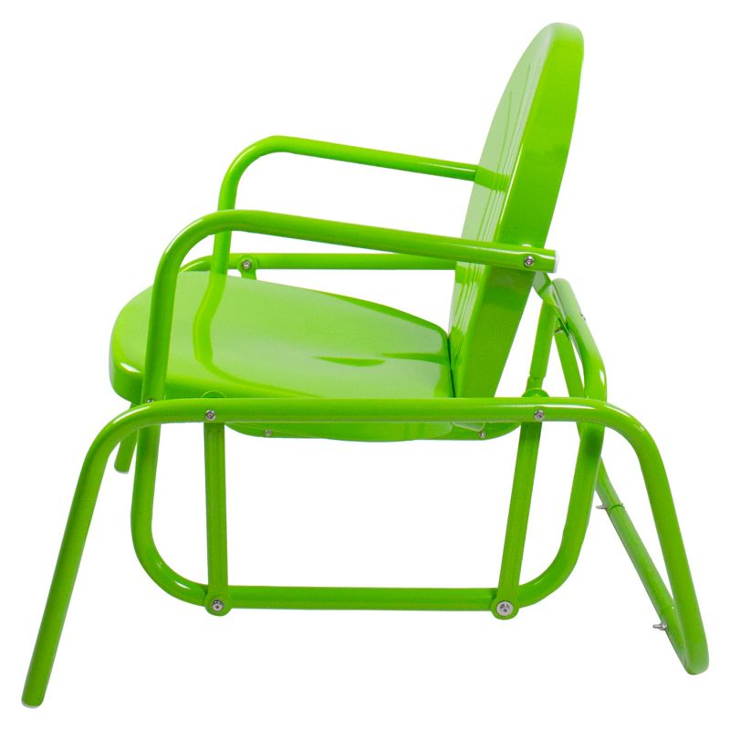 Northlight Outdoor Retro Metal Tulip Glider Patio Chair, Lime Green, 4 of 6