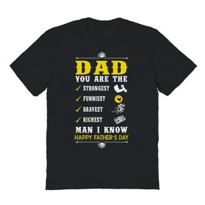 Rerun Island Men's Dad You Are The Strongest Short Sleeve Graphic Cotton T-Shirt - 1 of 3