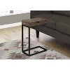 Monarch Specialties Accent Table C-Shaped End Side Snack Storage Drawer Living Room Bedroom Metal Laminate Brown Black Contemporary Modern - 4 of 4